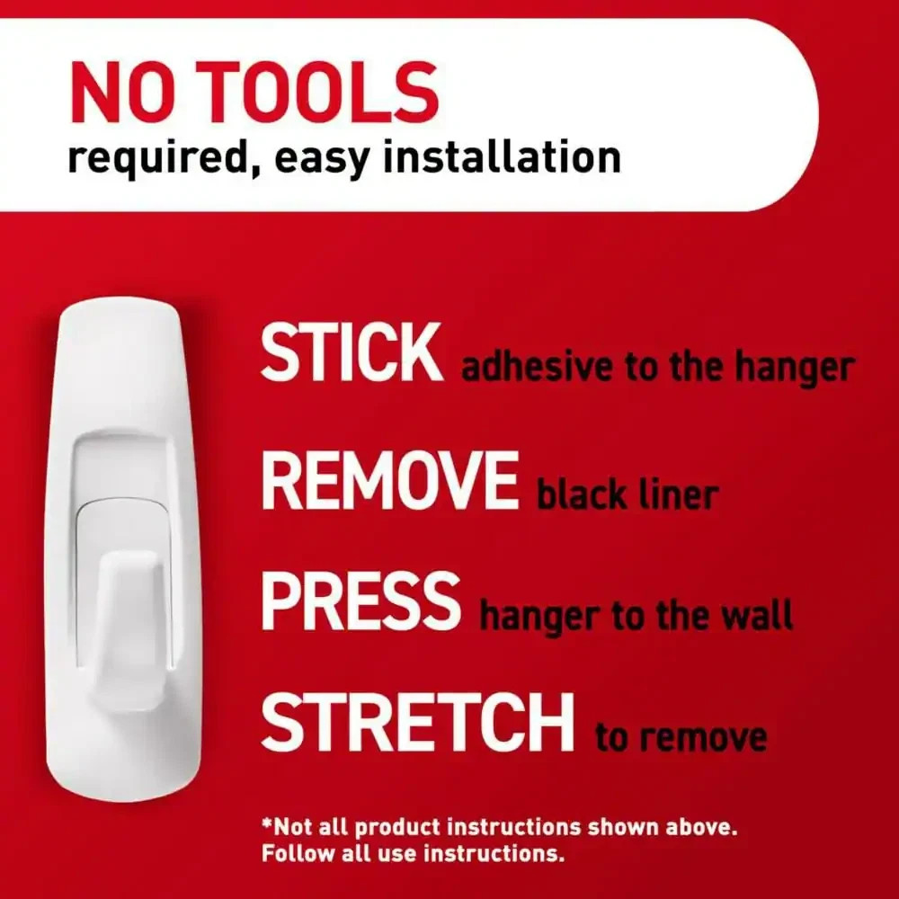 New Command Large Hooks – 12 Hooks, 18 Strips – Lot of 2 Packs – White