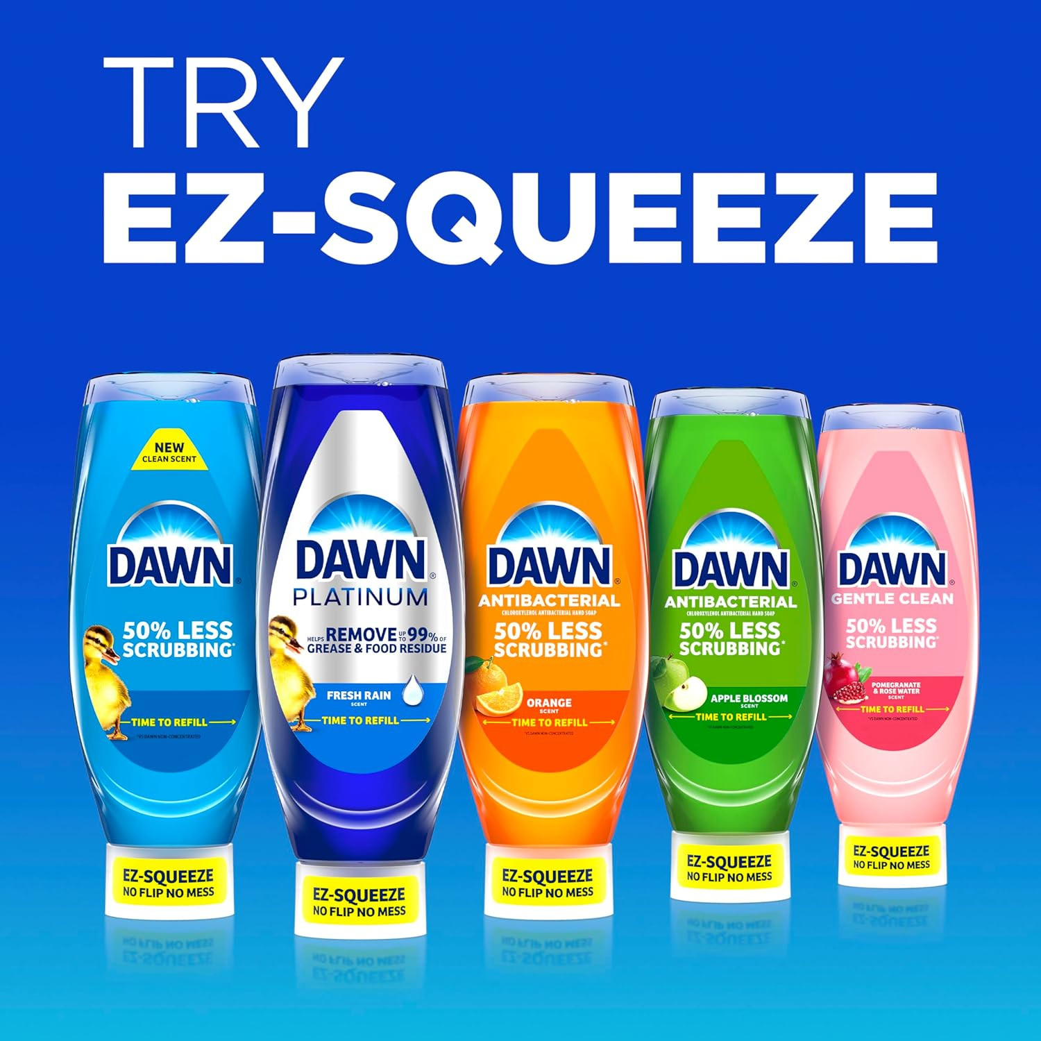 Gentle Clean Ez-Squeeze Dishwashing Liquid Dish Soap, Pomegranate and Rose Water