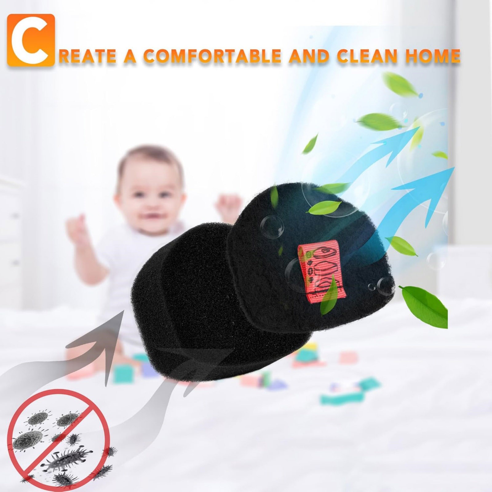 3 Pack Micro Particle Foam Felt Filters For Shark Handheld Cordless CH951 CH900C