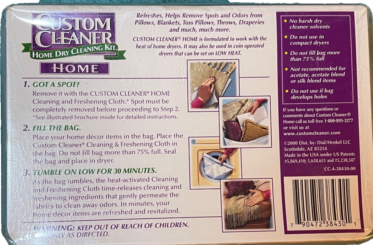 Vtg Custom Cleaner Home Dry Cleaning Kit 3 Refills Wool Silk Dryer 12 Garments
