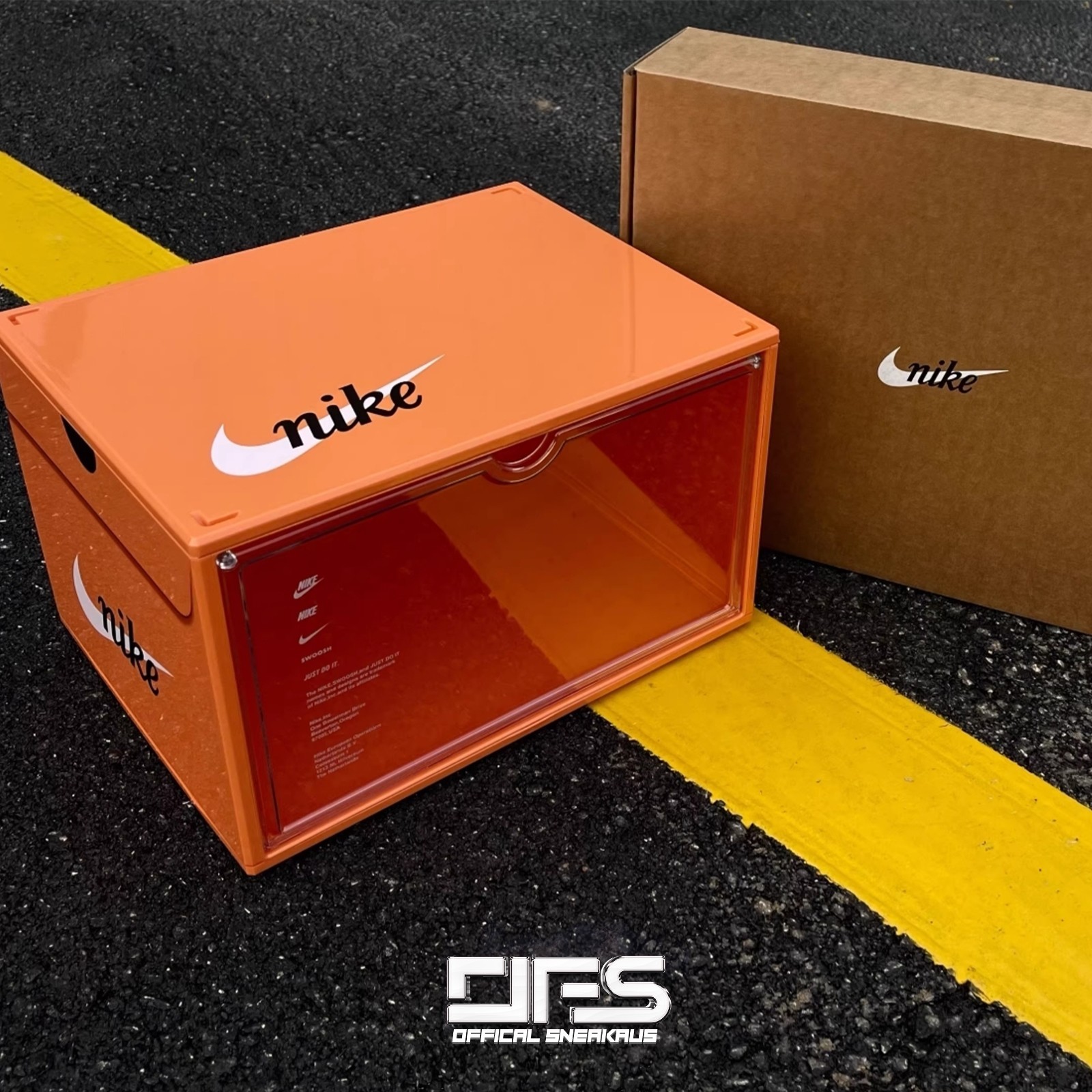 NIKE Orange Plastic Shoe Box sneaker case Officially From Nike Asia OG010-801A