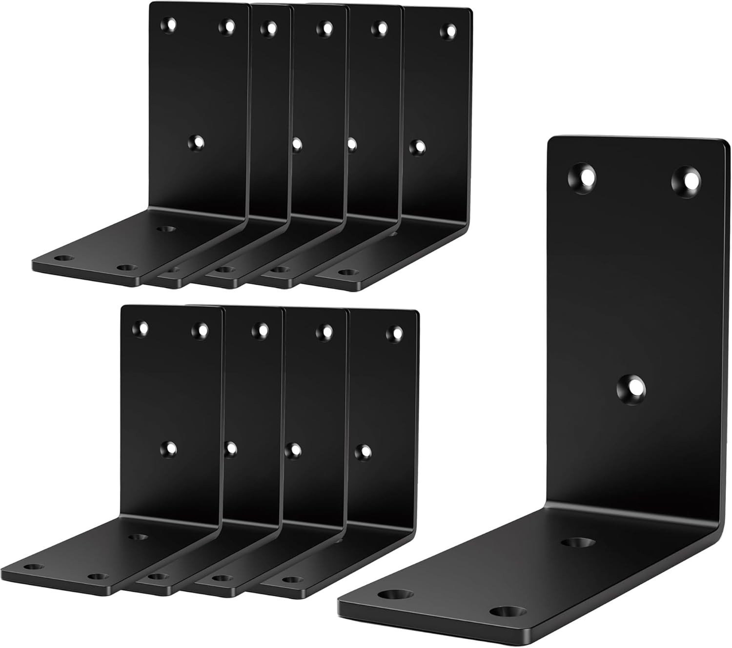 8-Pack 4×4 Heavy Duty Metal Corner Brackets 90° L Braces Post Wood Support