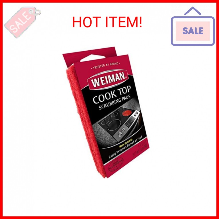 Weiman Cook Top Scrubbing Pads – Gently Clean and Remove Burned-on Food from All
