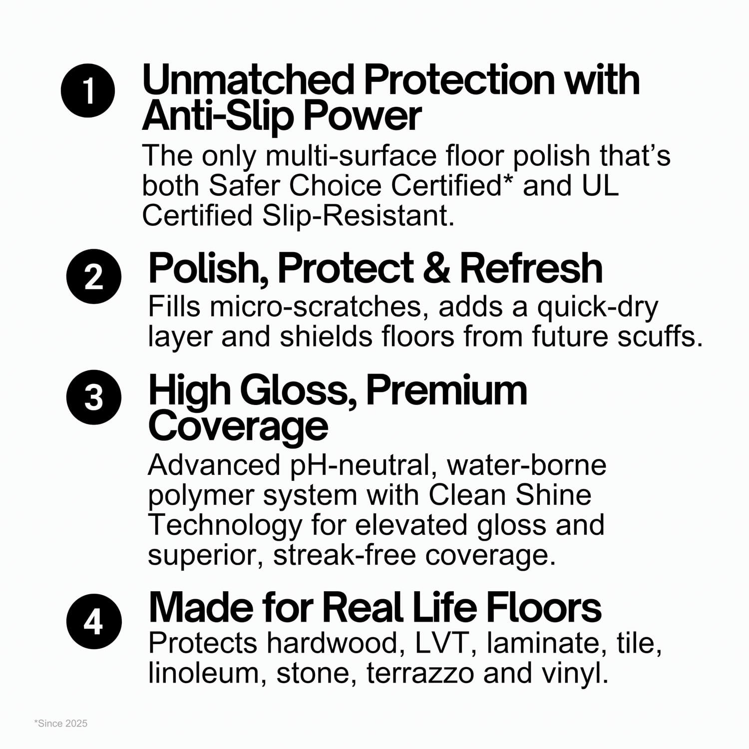 Multi-Surface Floor Finish, PFAS-Free Formula, All Purpose Household, 27 fl oz