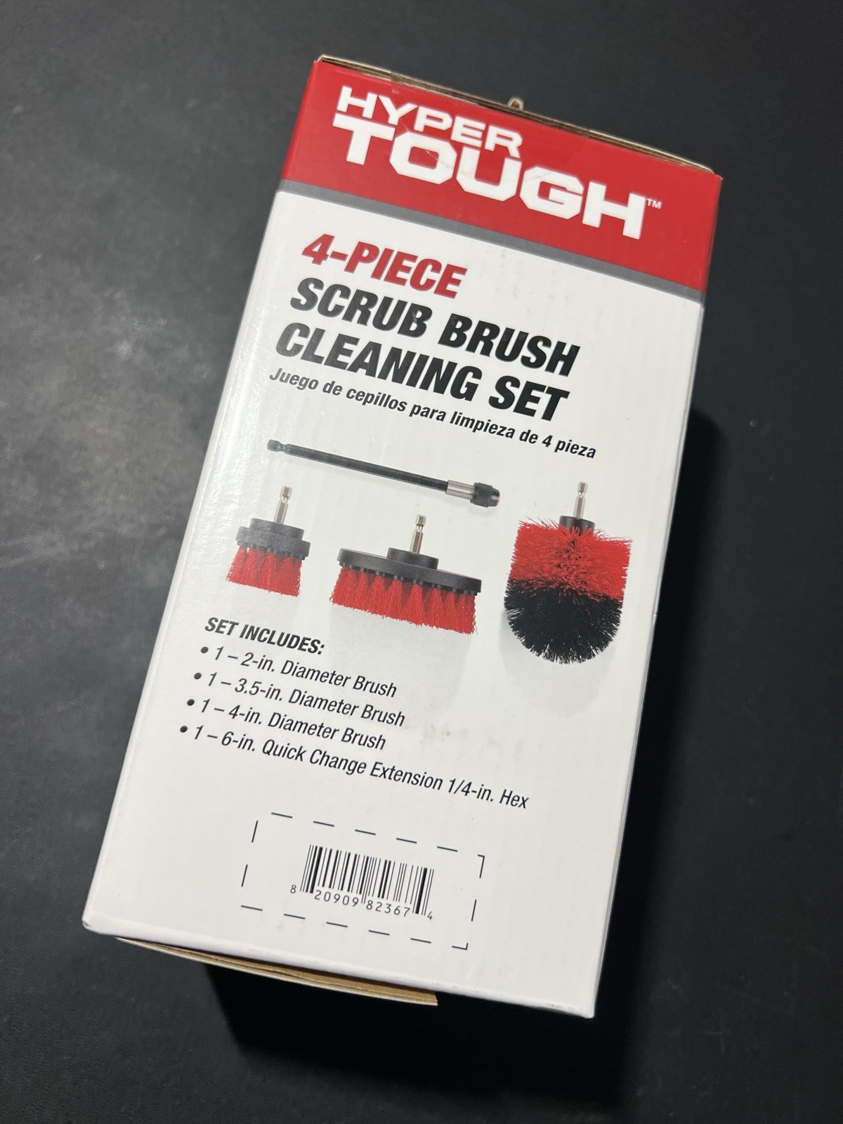 4-Piece HYPER TOUGH Scrub Brush Cleaning Attachment Set for Electric Drills
