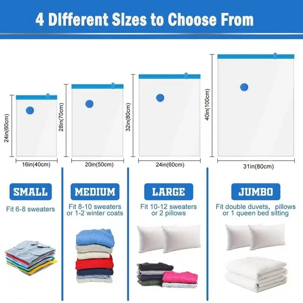 22 Pack Vacuum Storage Bags, Space Saver Bags for Comforters Blankets Clothes Ho