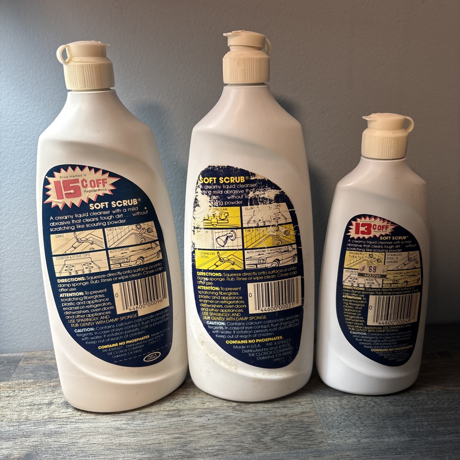 3 Vtg Clorox Soft Scrub Cleanser Cleaning Products Close To Full 13 & 26 Oz