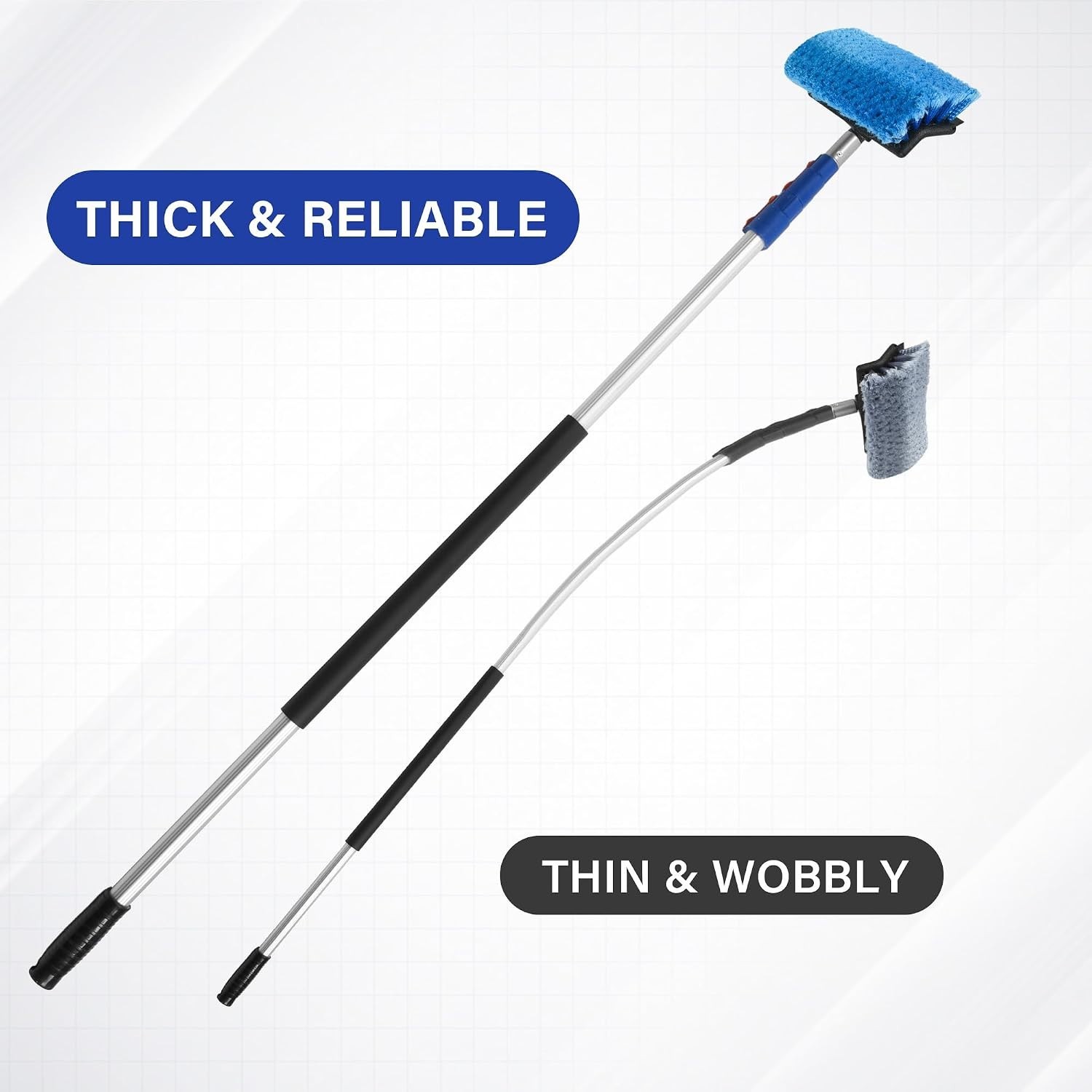 20 FT Exterior House Cleaning Brush Set with 5-12 Foot Telescoping Extension Pol