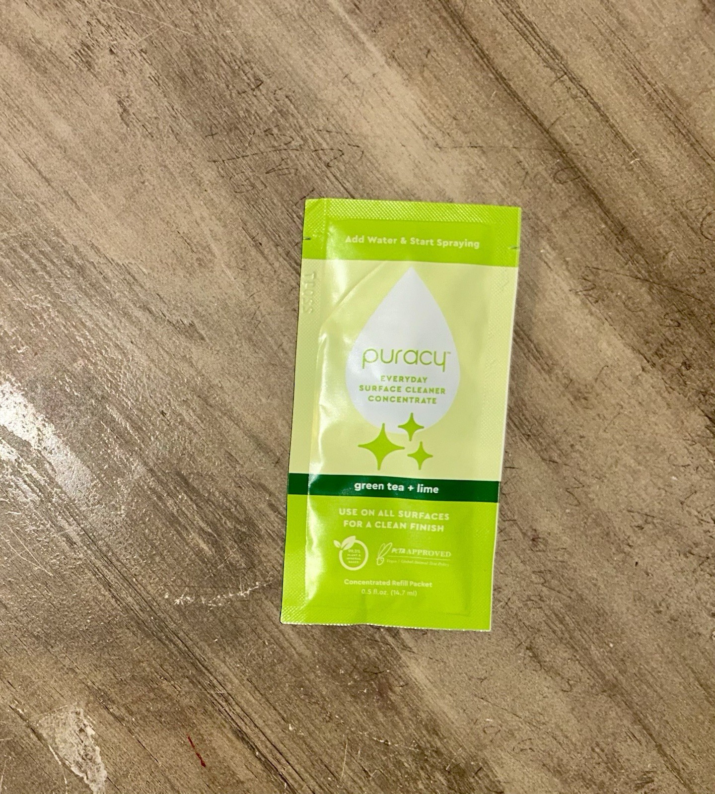 Puracy Green Tea & Lime Everyday Surface Cleaner Concentrate Packet 0.5 fl oz