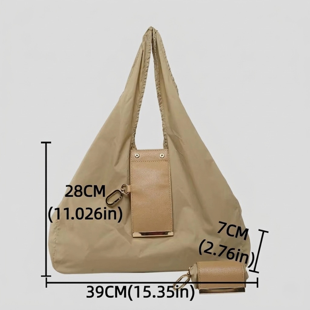 Foldable Nylon Shopping Bag Keychain Reusable Tote Pocket Pod 39x28cm / 15×11″
