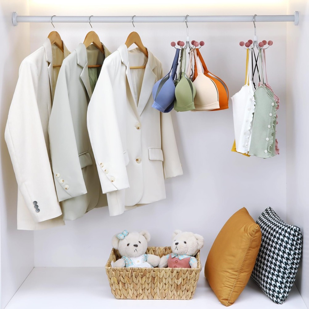 Hoodie Hangers 2-Pack with 6 Balls, 360°Swivel Purse Hanger, Scarf Hanger,6606