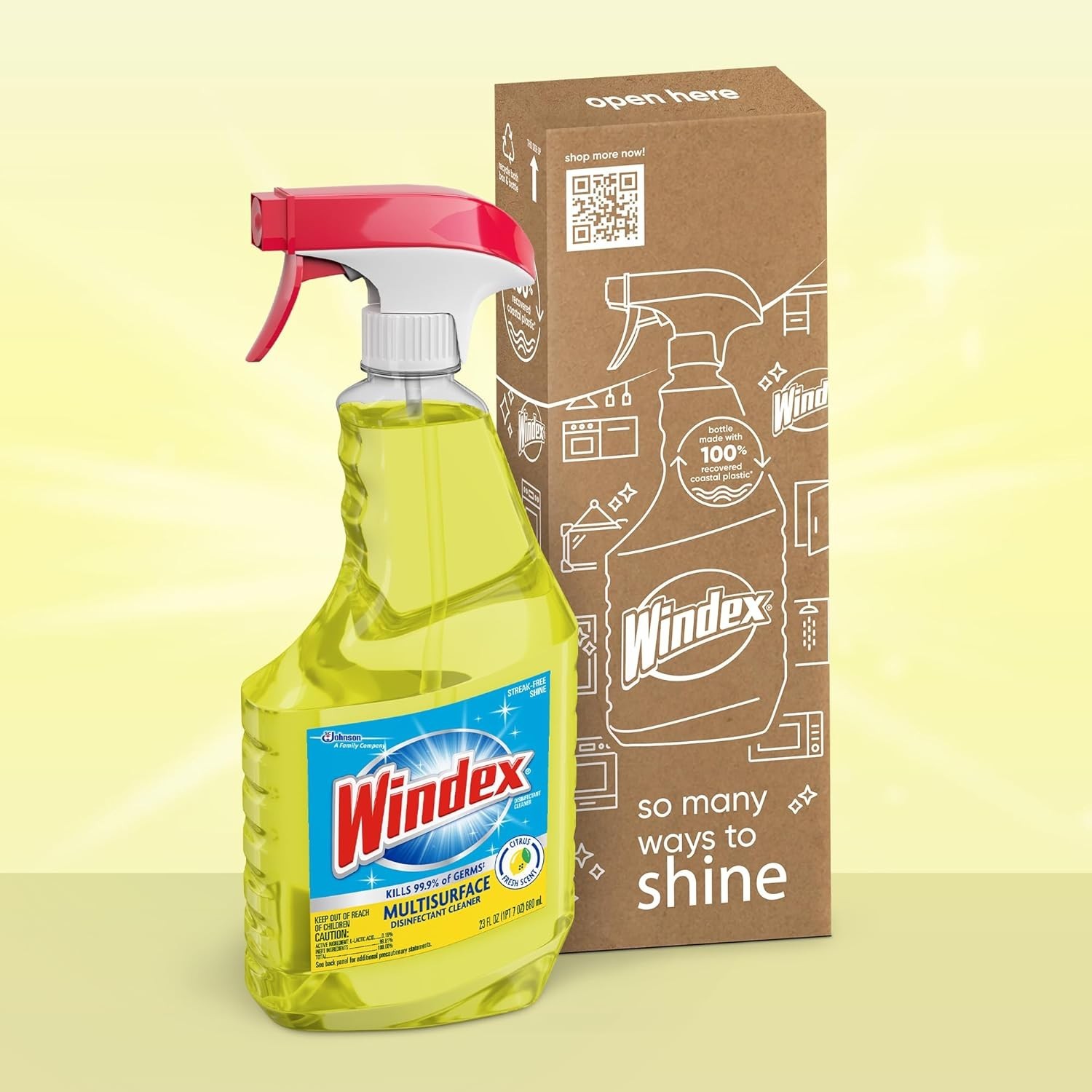 Windex Multisurface Disinfectant Spray 23oz – Citrus Scent, Multipurpose Cleaner
