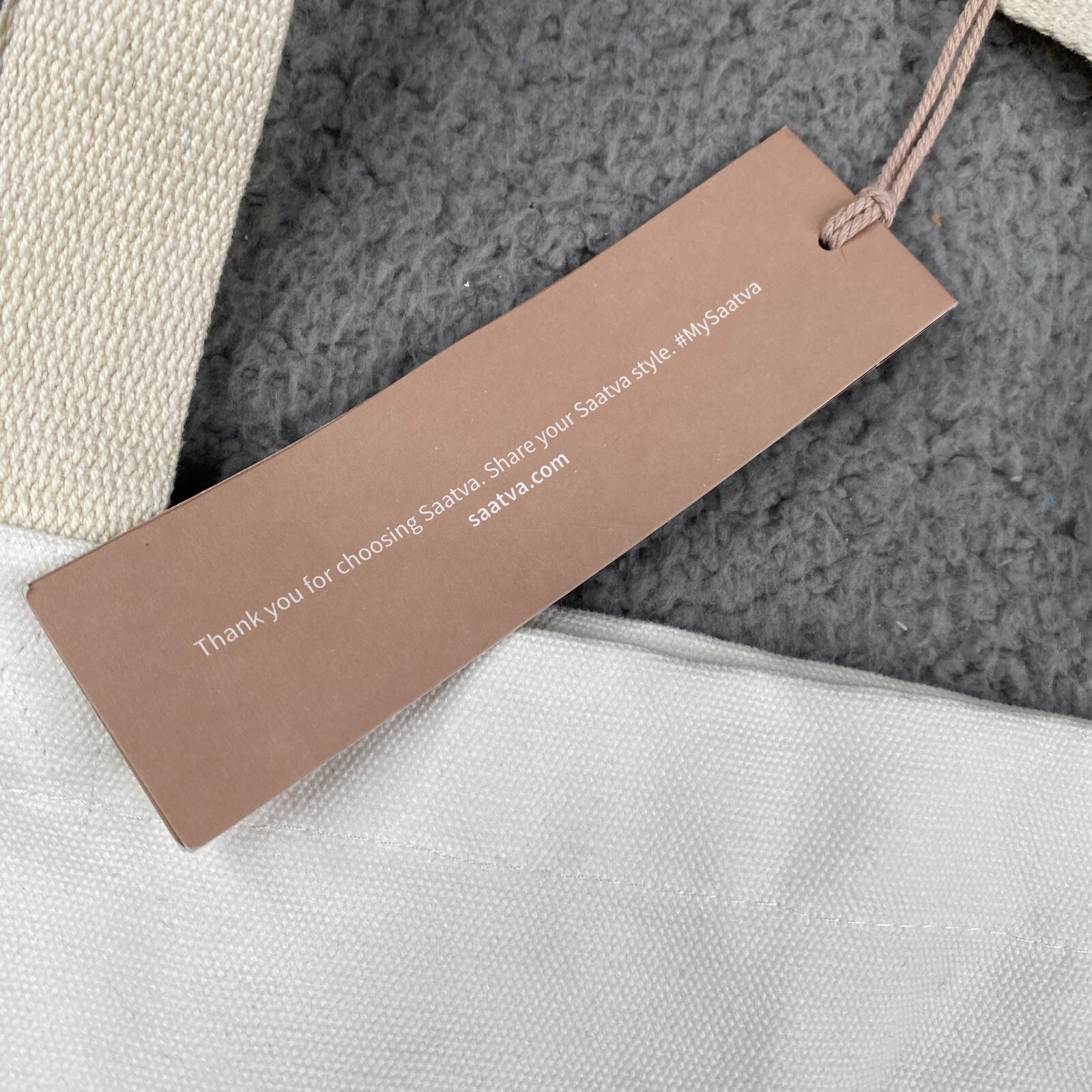 Saatva Tote Canvas Bag White Organic Cotton 18x23in NEW NWT