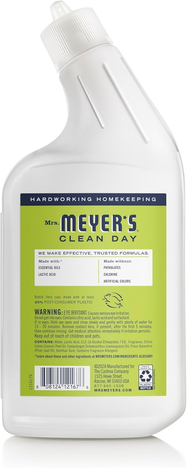 MRS. MEYER’S CLEAN DAY Liquid Toilet Bowl Cleaner, Stain Removing, Lemon Verbena