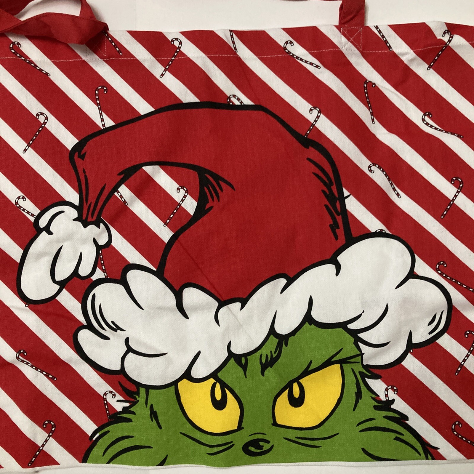 Primark The Grinch Tote Bag Stripe Candy Cane Seuss Stole Christmas Santa New