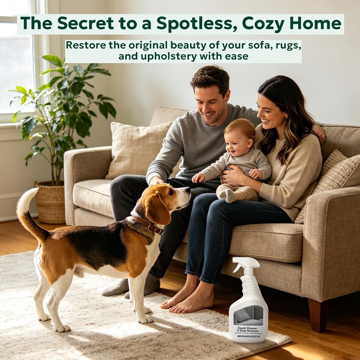 Couch Stain Remover Spray: Multi-Surface Upholstery Cleaner | Pet-Safe Non-Toxic