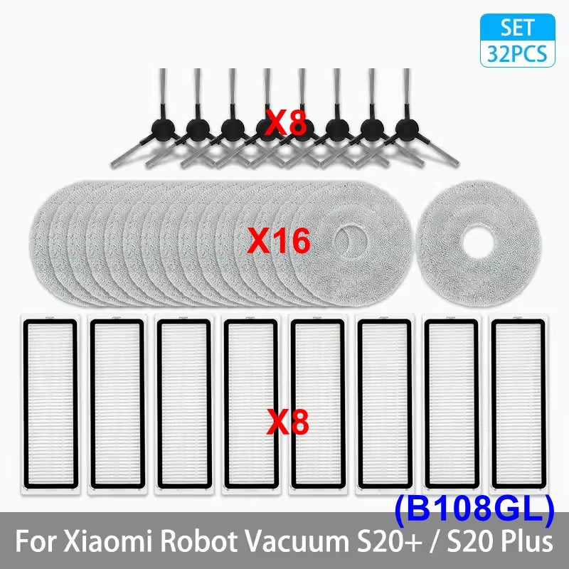 Replacement Kit Accessory For Xiaomi S20+/S20 Plus (B108GL) Robot Vacuum Cleaner