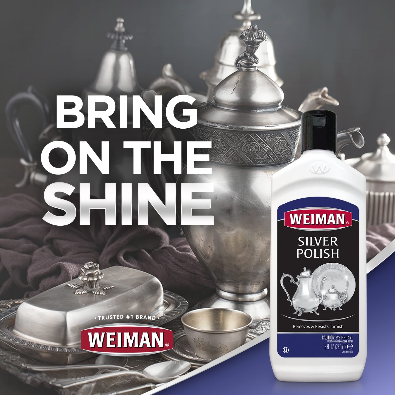 Weiman Silver Cream Cleaner 8 Fl Oz & Cloth, 8 Ounce with Polishing Cloth