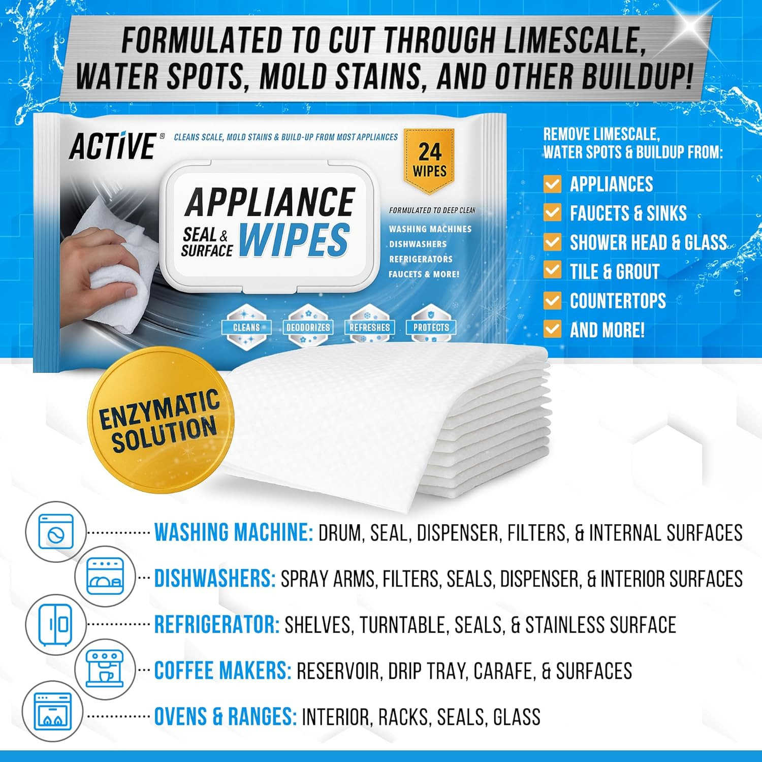 Home Appliance Surface Cleaner Wipes Heavy Duty Wipe for Cleaning Washing Machin