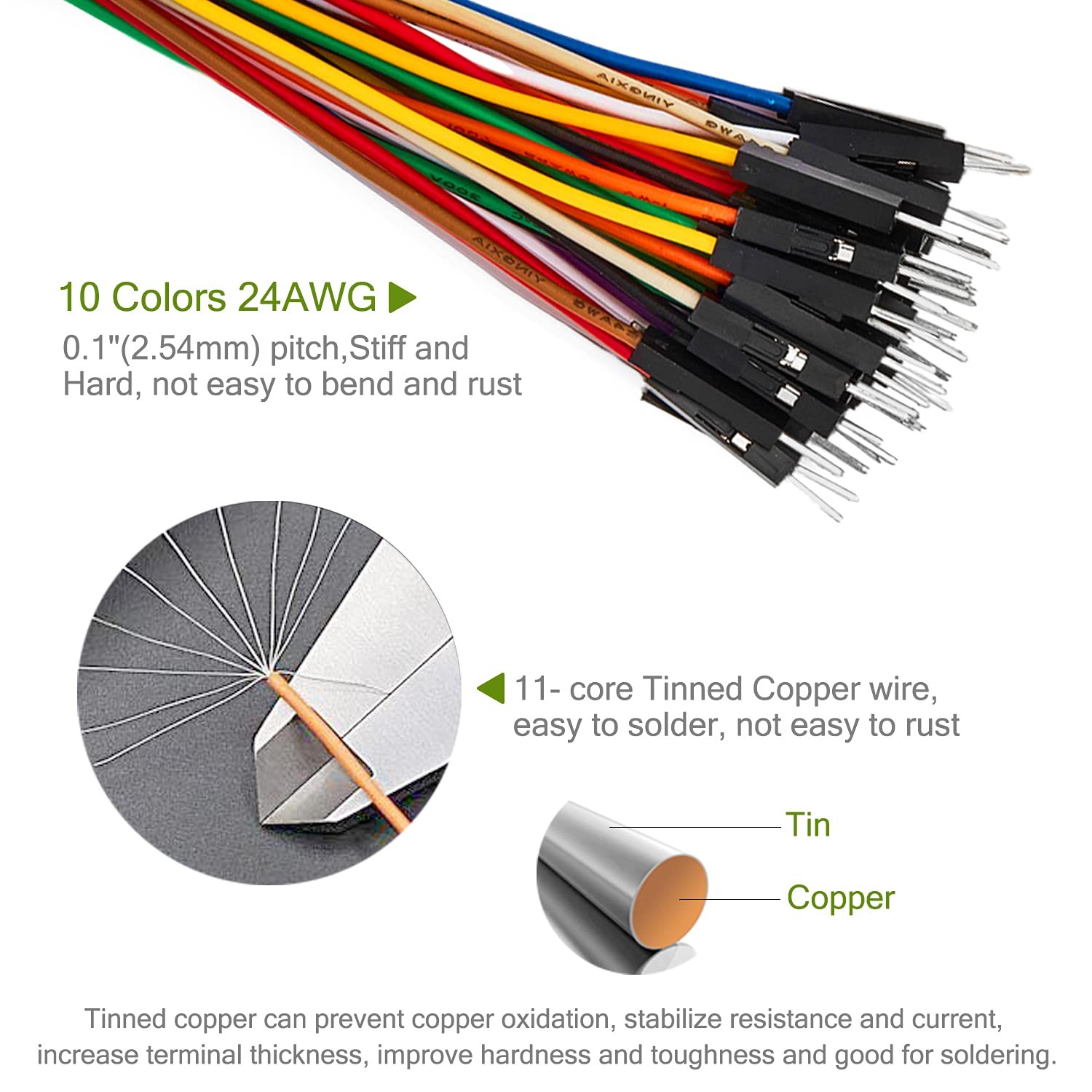 120pc Jumper Wire Kit MM MF FF 10cm 20cm 30cm Male Female Dupont Cable Electr