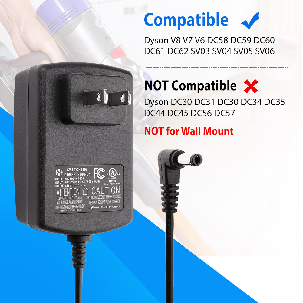 Charging Cord Charger for Dyson V6 V8 V7 DC58 DC59 DC61 DC62 SV03 SV04 SV05 SV06