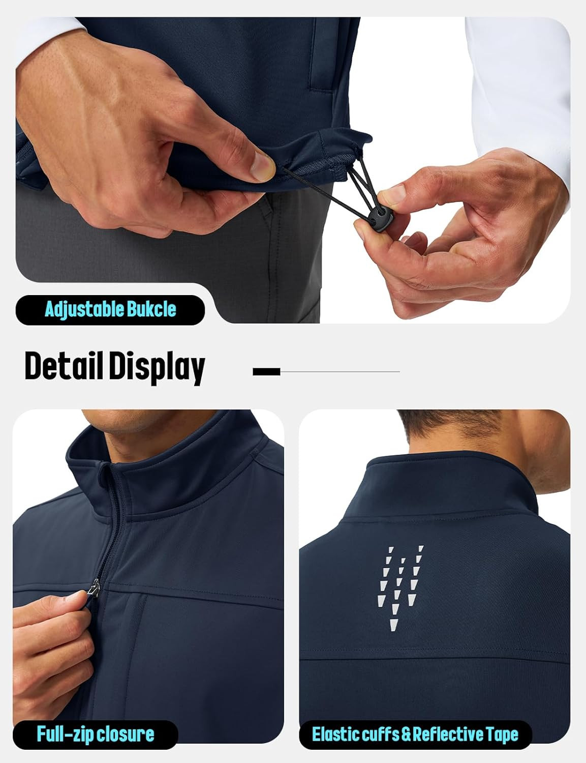 Men’S Lightweight Softshell Vests Windproof Sleeveless Jackets Golf Outdoor Oute