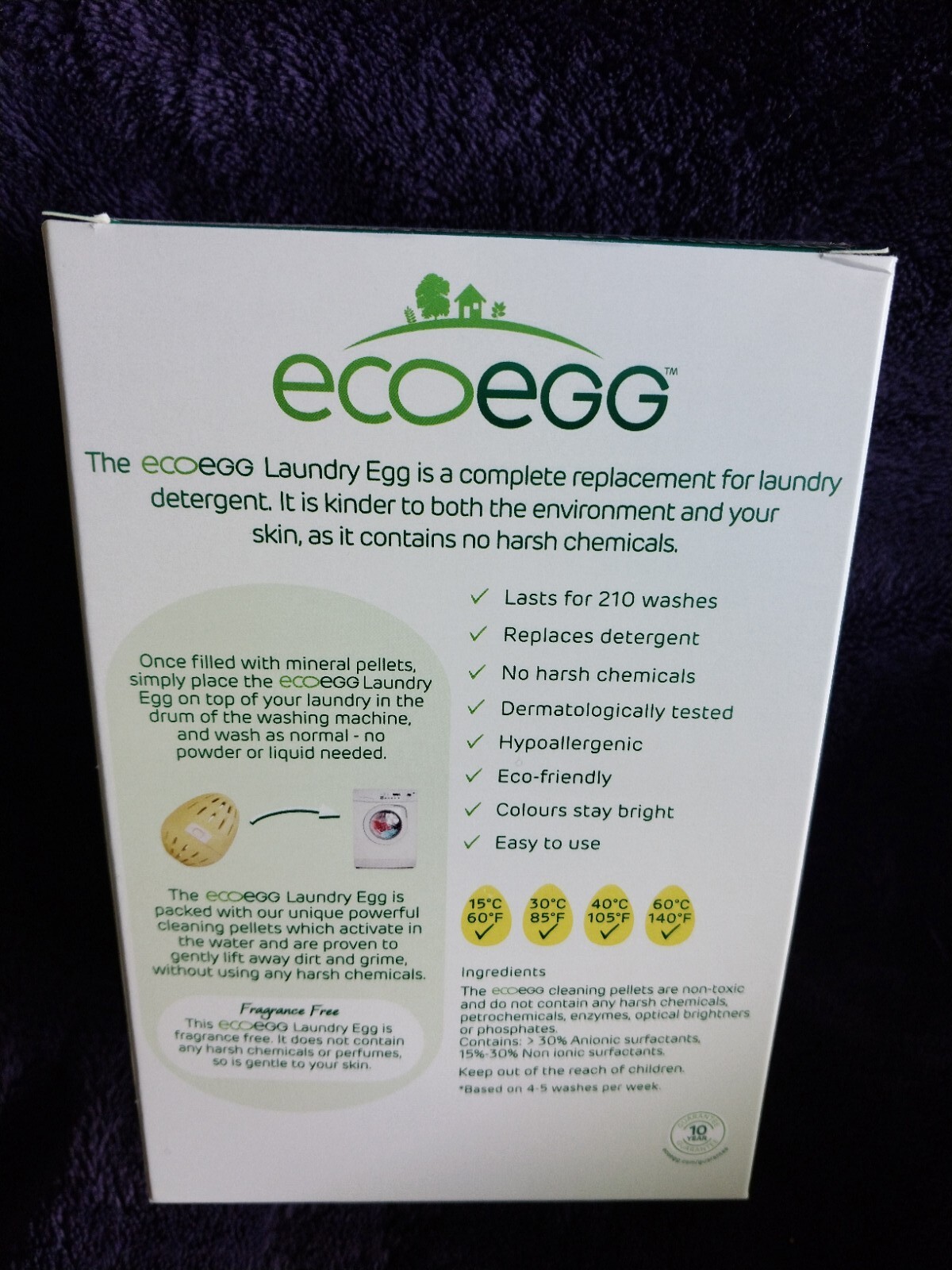 Ecoegg Laundry Egg Fragrance Free 210 Washes Hypoallergenic Chemical Free