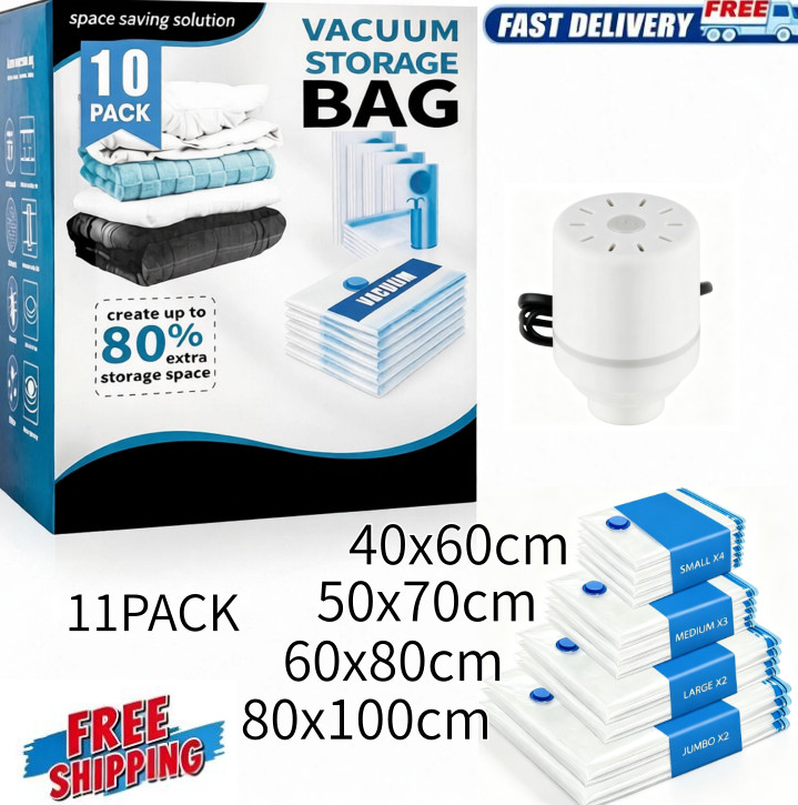 Vacuum Storage Bags Space Saver Bags With Electric Air Pump For Clothes Pillows