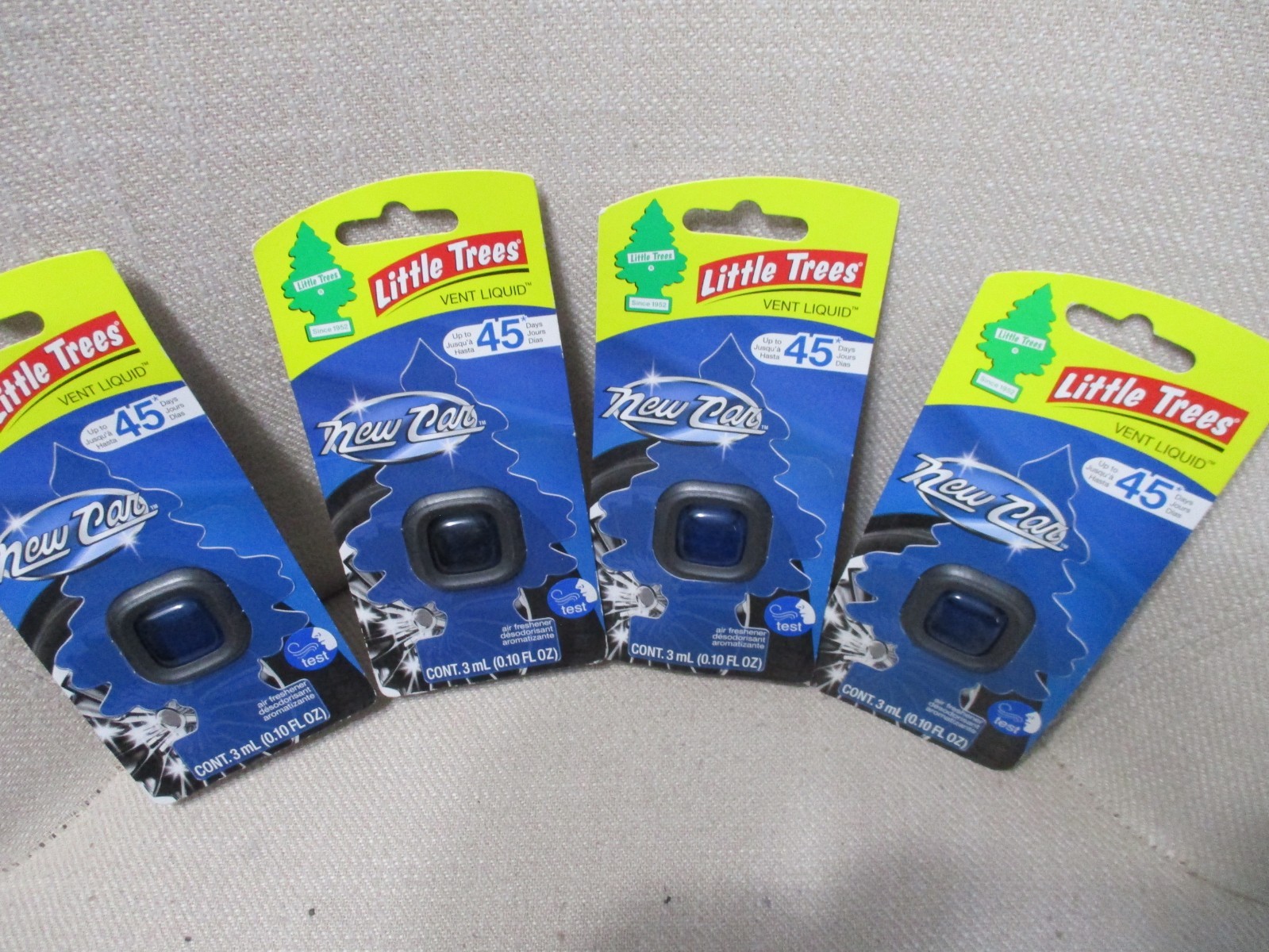 4 Packs – Little Trees Vent Liquid Car Air Freshener New Car New