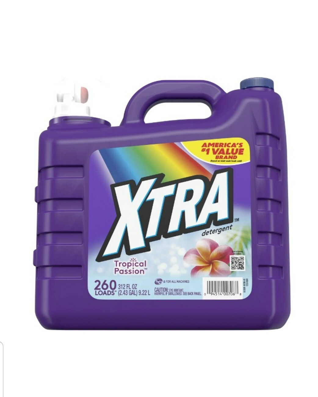 Xtra Tropical Passion, 260 Loads Liquid Laundry Detergent, 312 fl oz