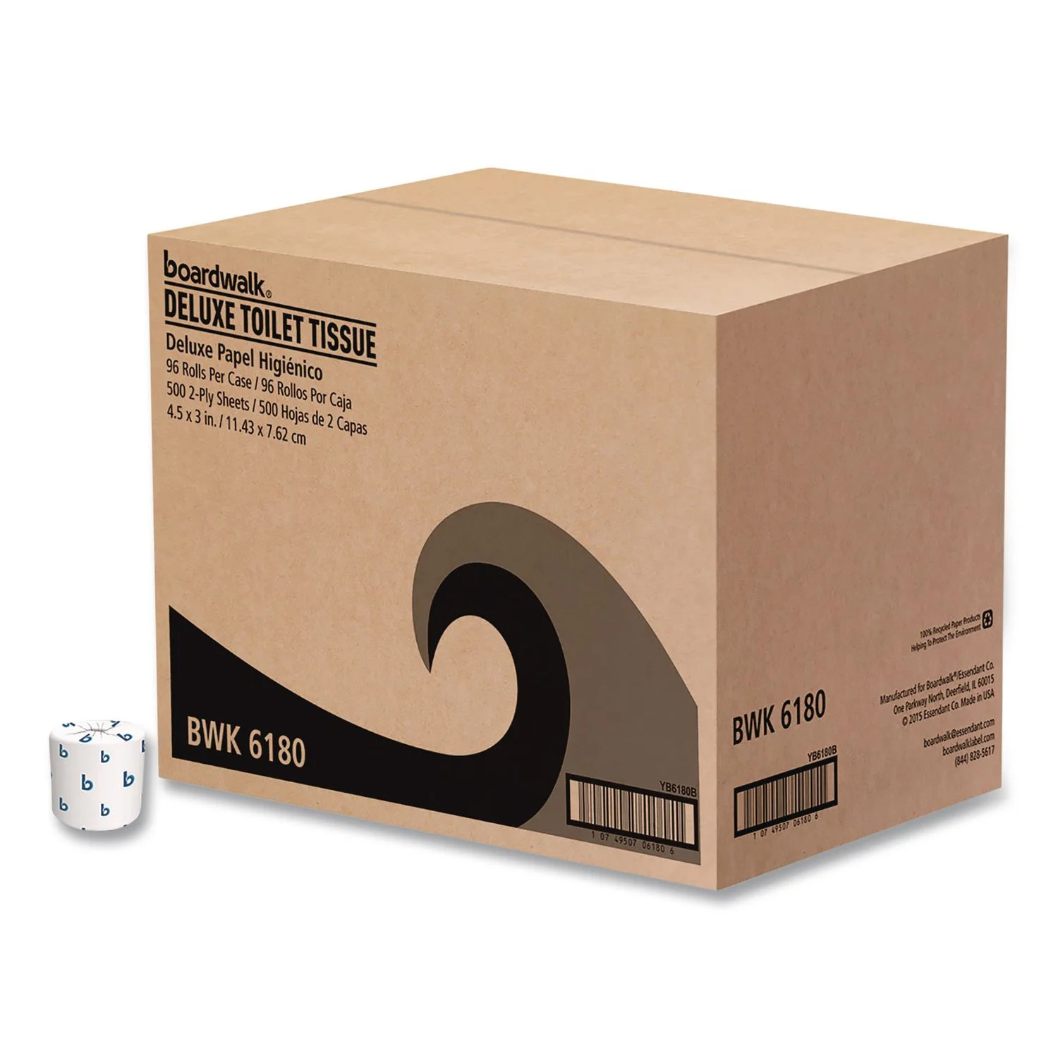 Boardwalk 2-Ply Toilet Paper, 96 Rolls, 500 Sheets per Roll