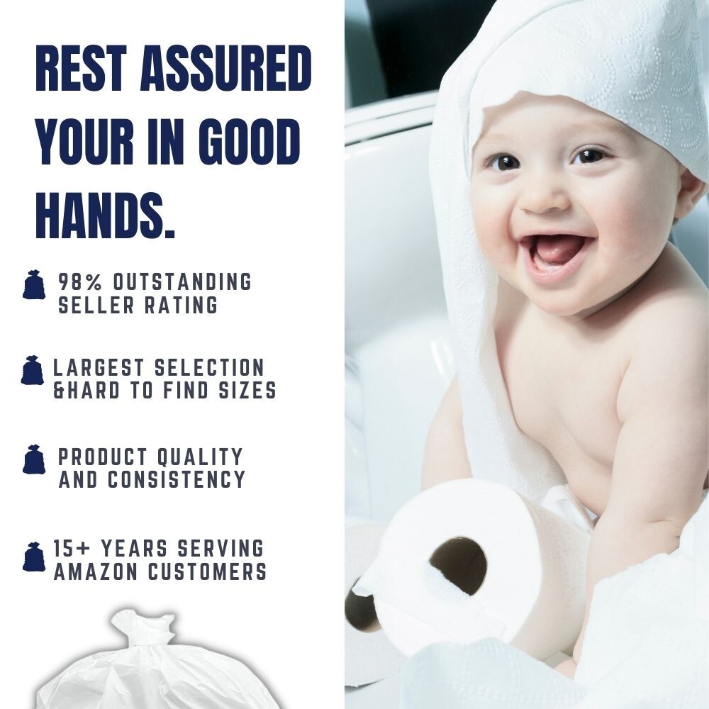 Plasticplace 13 Gallon VALUE LINE White Trash Bags 0.7 Mil (180 Count)