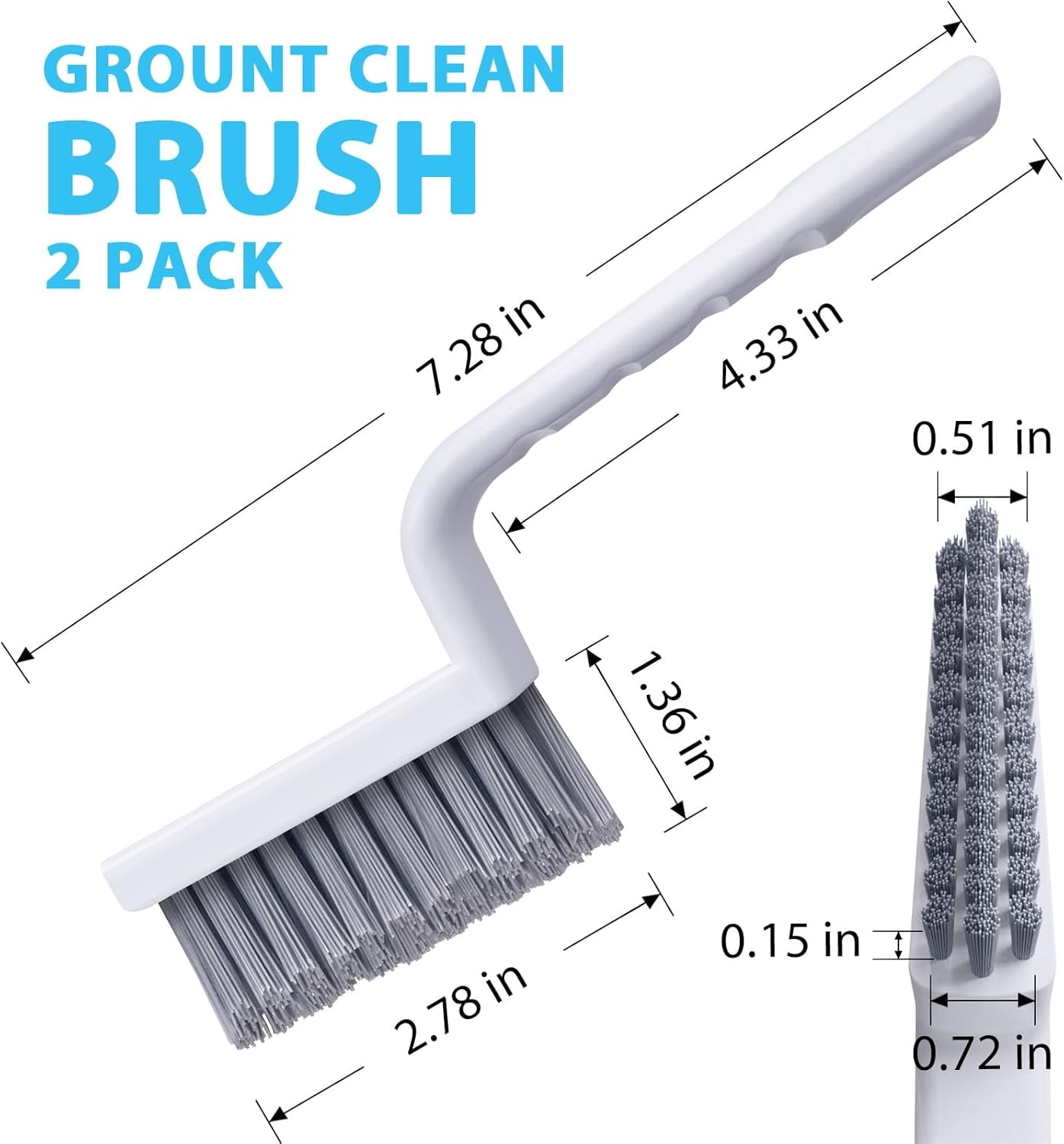 Grout Cleaner Brush V Shape, Stiff Grout Cleaning Brushes for Tile Floor,
