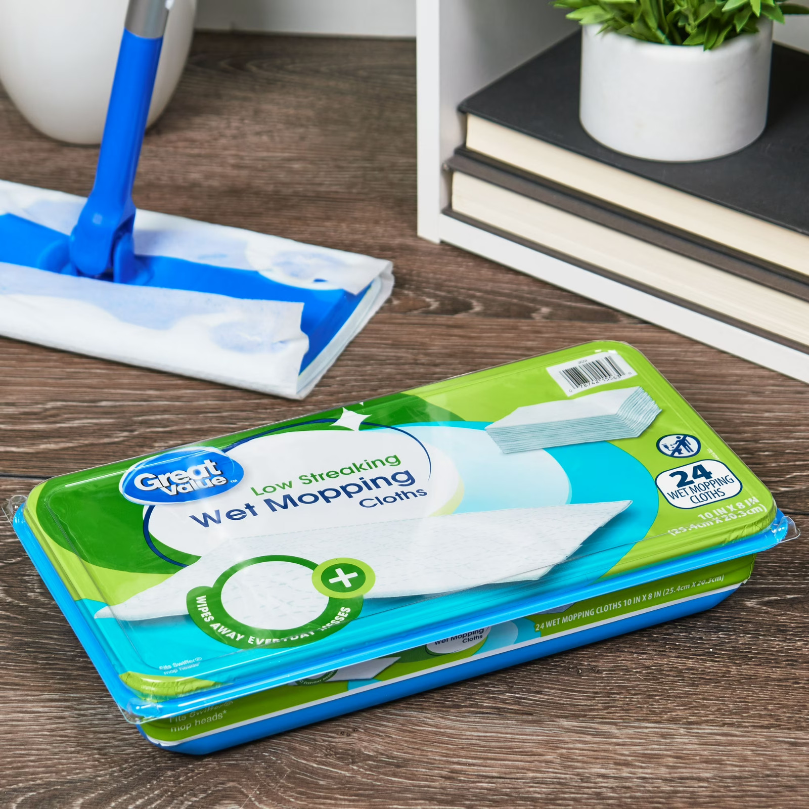 (6 pack) Great Value Low Streaking Wet Mopping Cloths, 24 Count