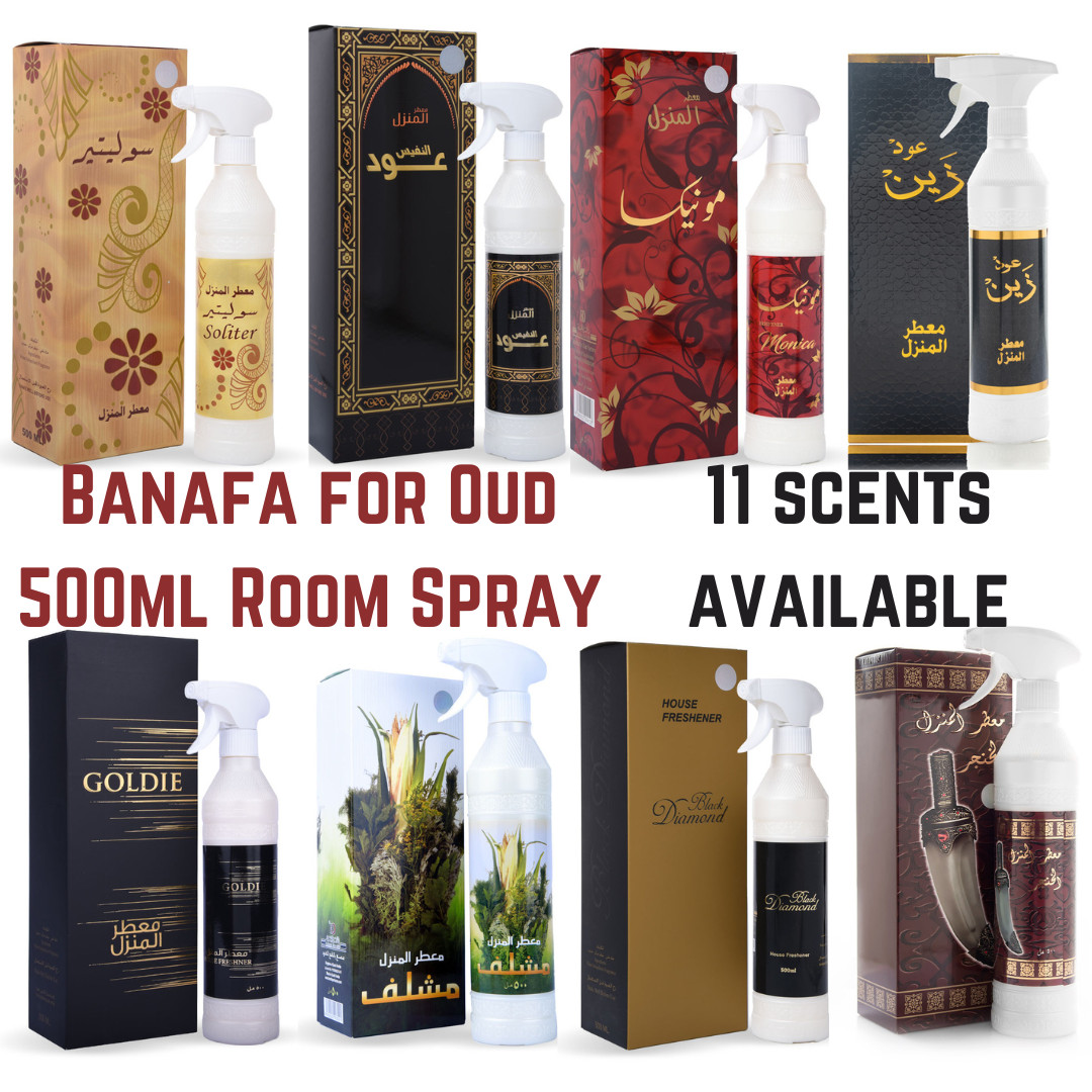 Banafa for Oud Original Room Spray House Freshener 500ml – 11 scents available!