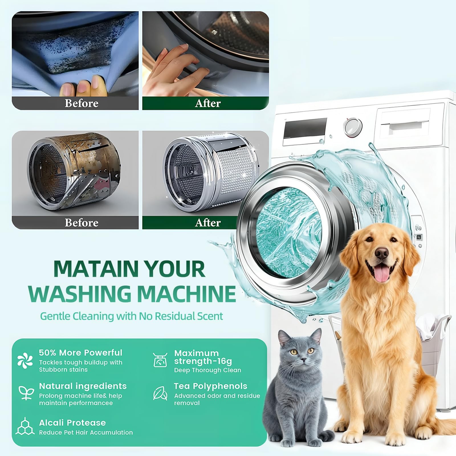 SOPAMI Washing Machine Cleaner Tablets 12 Pack, Deep 1 Count (Pack of 1)