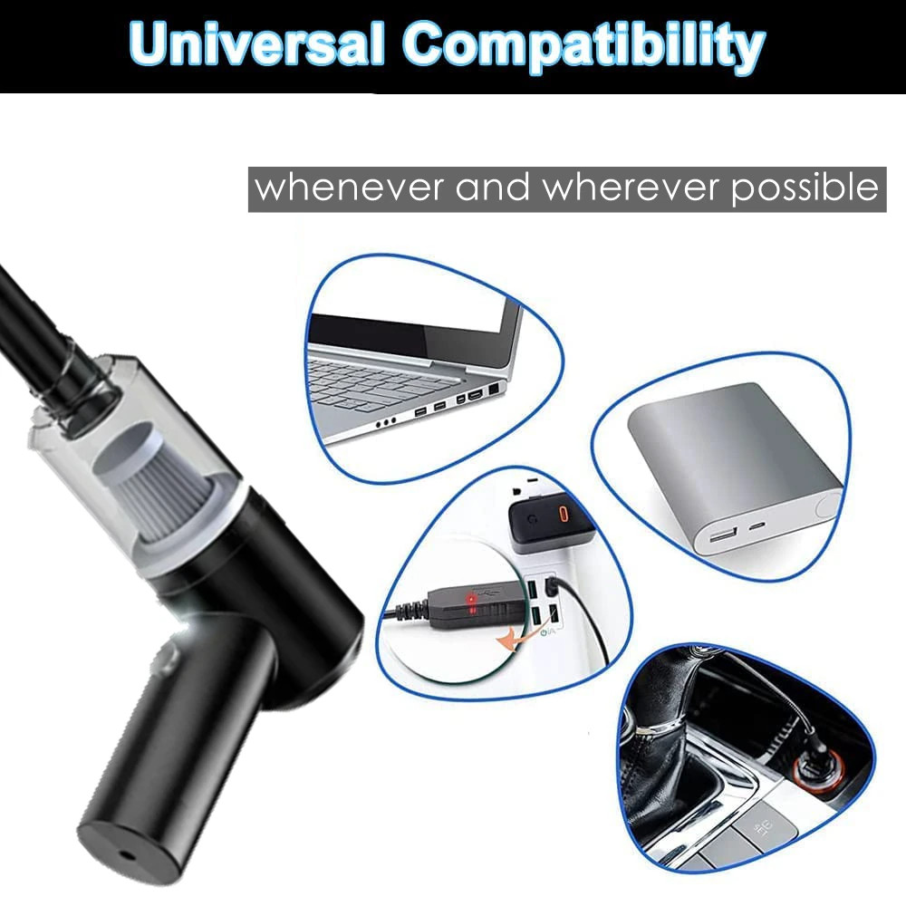 Vacuum Cleaner Blower Suction Washable HEPA Filter Cordless Black 9000PA