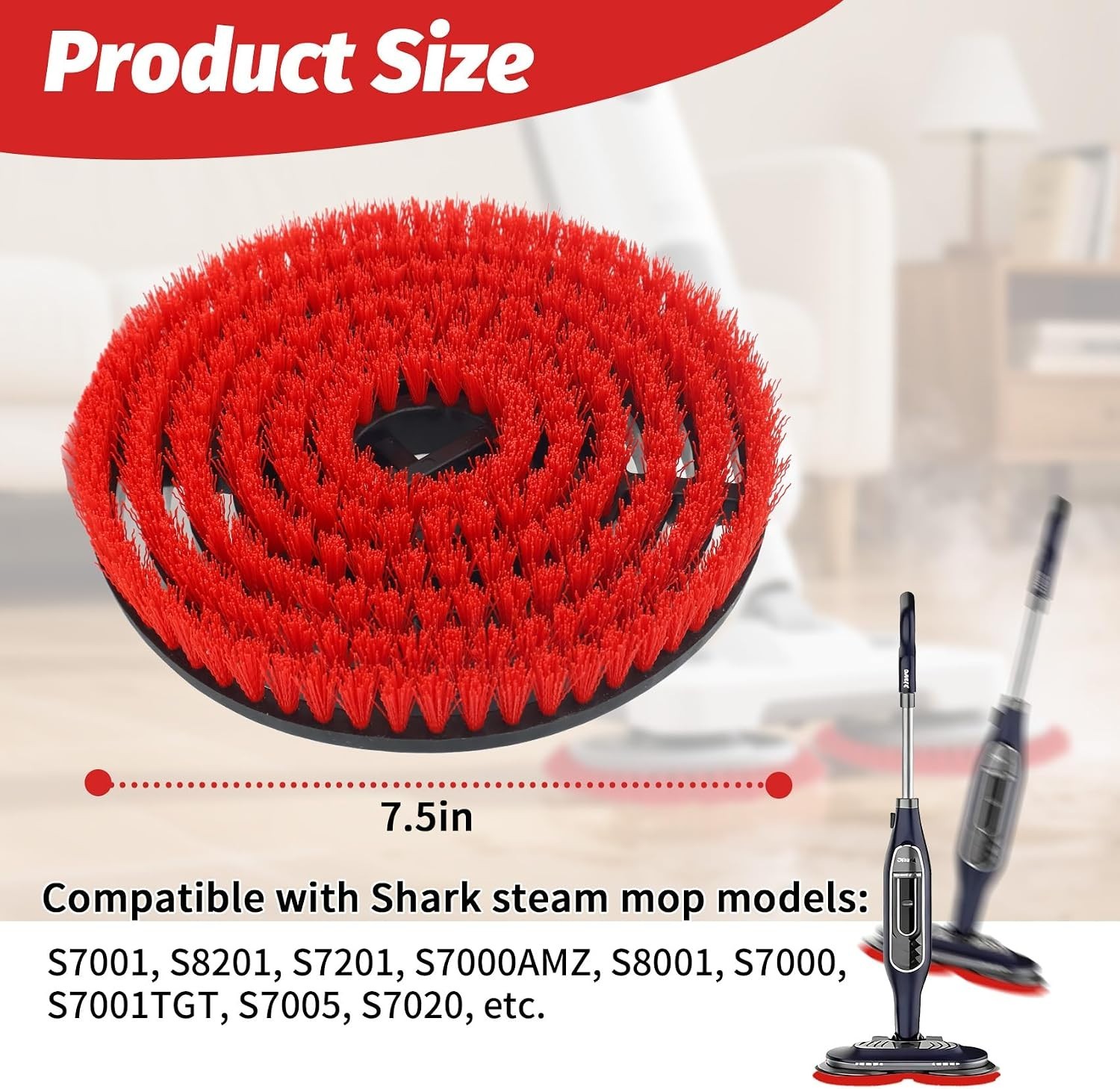 2 Pack S7001 Steam Mop Pads Replacement Brush Head, Upgraded Mop Pad Replacement