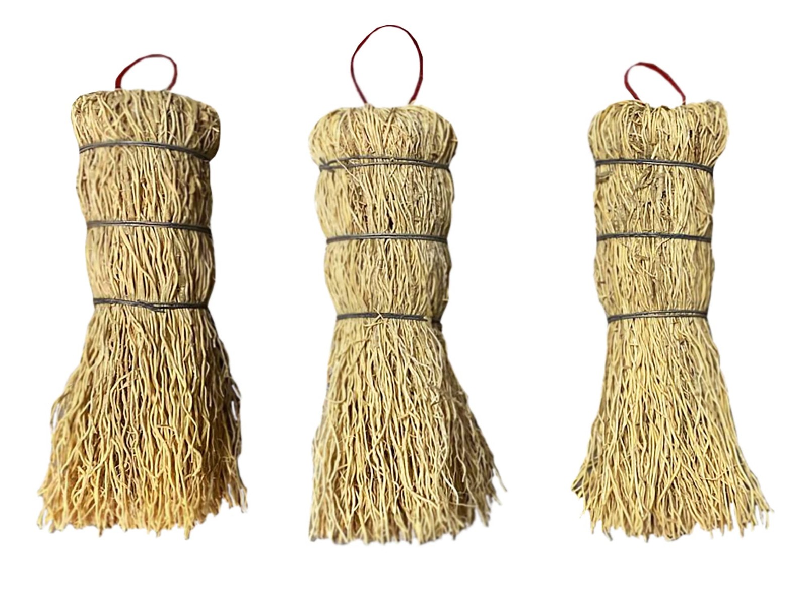 Coladera Set of 3 Natural Fiber Dish Brush Cleaners 5.5 inches, Yellow