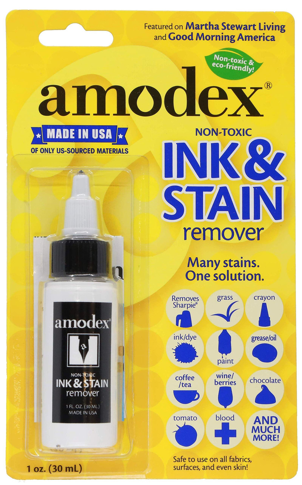 Amodex Ink & Stain Remover 1oz Bottle 1 Fl Oz (Pack of 1), metallic