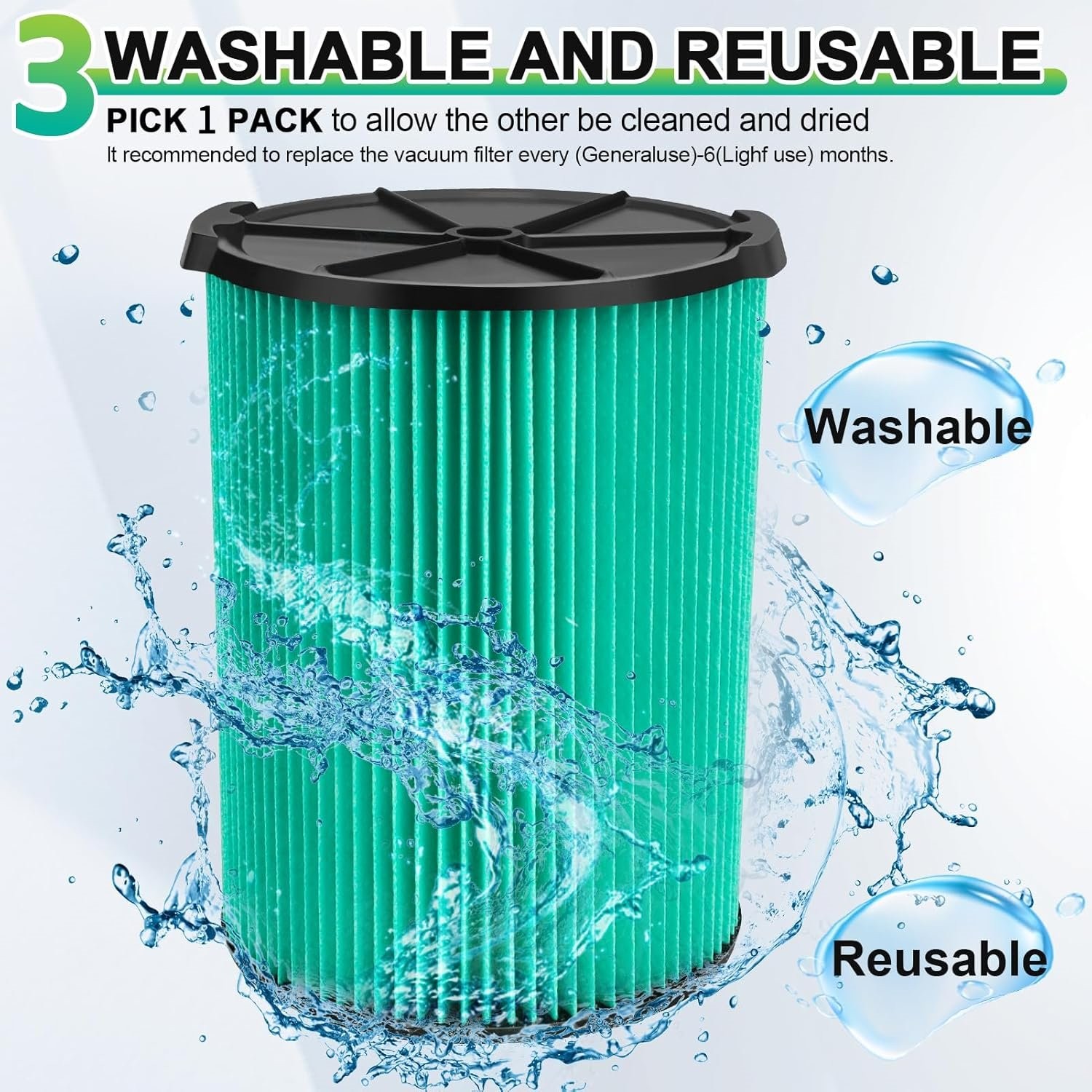 Filter Repair For VF6000 For Ridgid Vacs 5-20 Gallon Wet/Dry Vacuums: WD1956