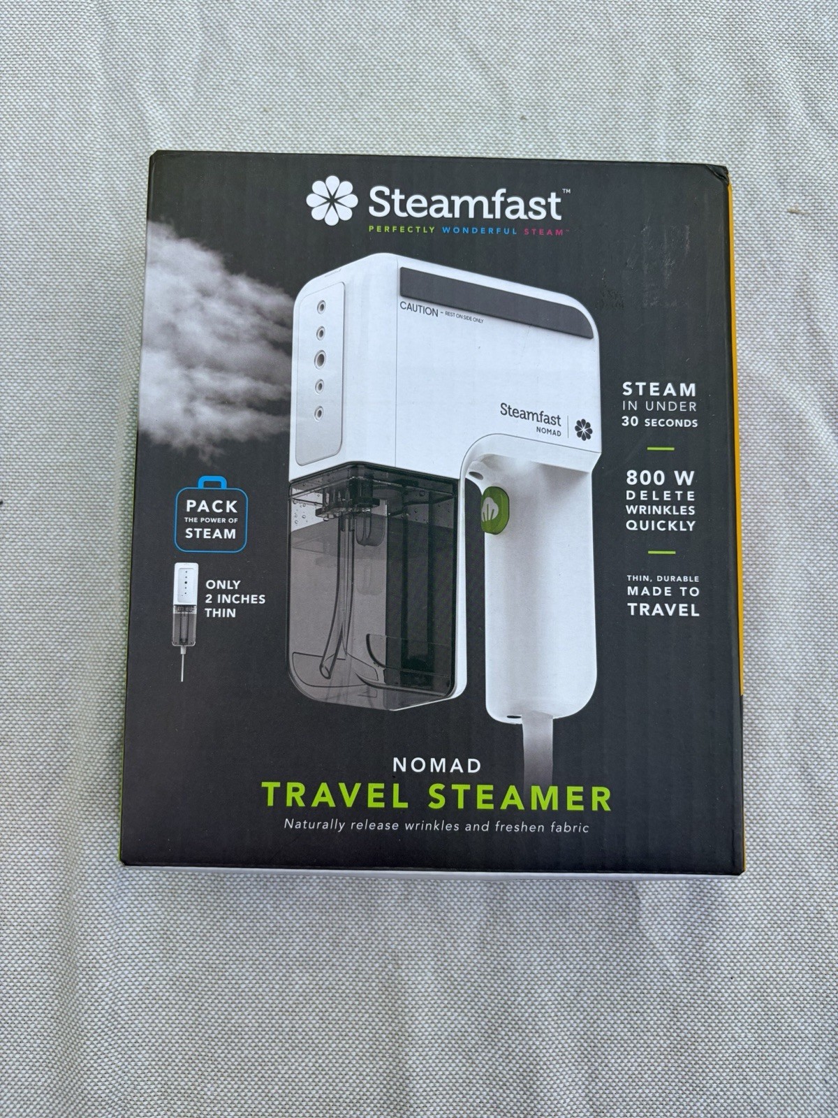 Steamfast Nomad 800W Travel Steamer 30 Sec Heat 5 oz Tank White SF1-1007-43