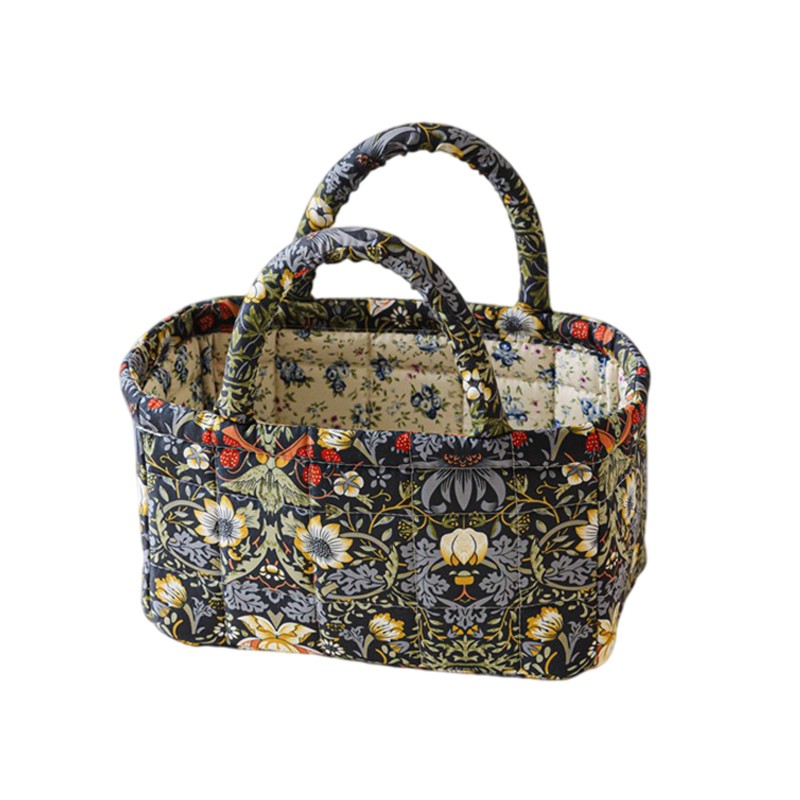 Flroal Fabric Storage Basket Storage And Organizing Basket Miscellaneous Basket.