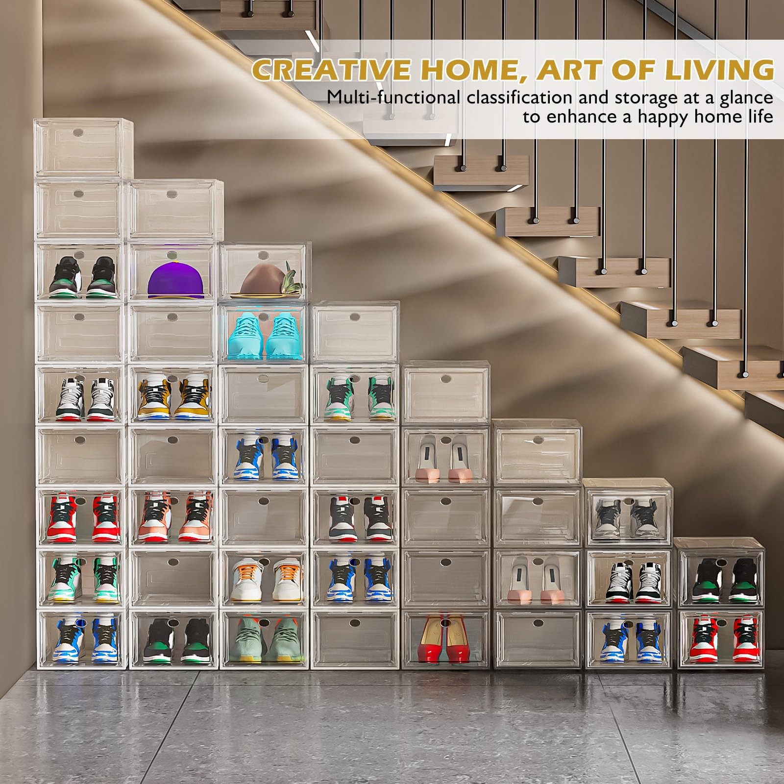 Large Clear Boxes Thicker Material Stronger Box With Magnetic Door, Stackable