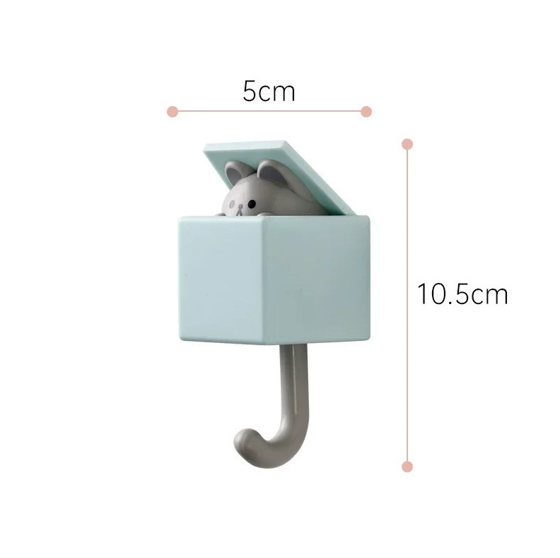 1 pc Adhesive Cartoon Cat Hooks – No-Drill Wall Hangers for Keys, Towels & Bags