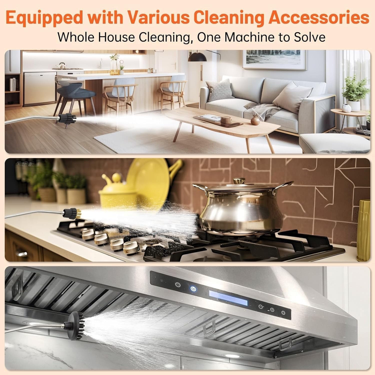 3800W/2500W High-Pressure Steam Cleaner Machine for Household & Car Cleaning