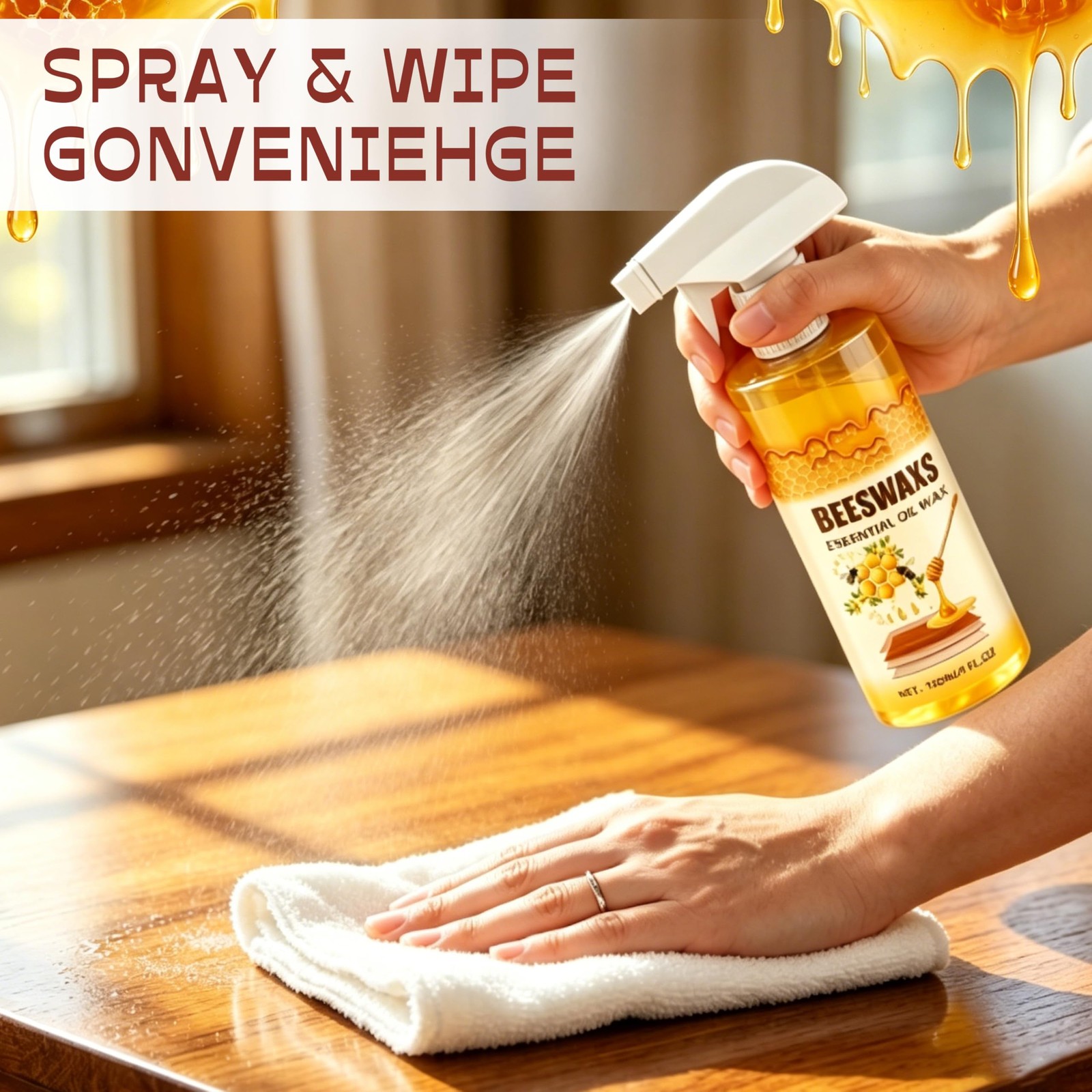 Furniture Polish Spray Multipurpose Wood Wax Restorer Beeswax Wood Polish Spray