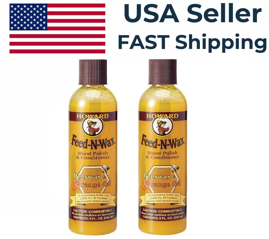 2 Pack – Howard Products FW0008 Feed-N-Wax Wood Polish & Conditioner 8 oz