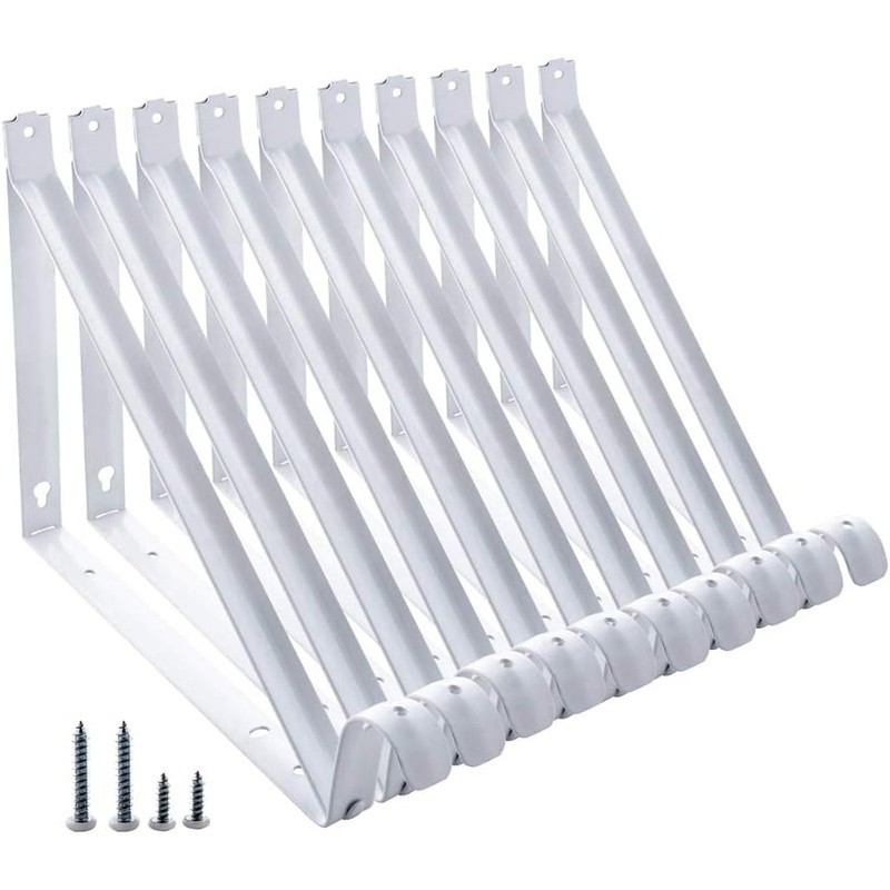 Heavy Duty Closet Shelf Rod Brackets Supports 250lbs Wall Mounted 10-Pack New