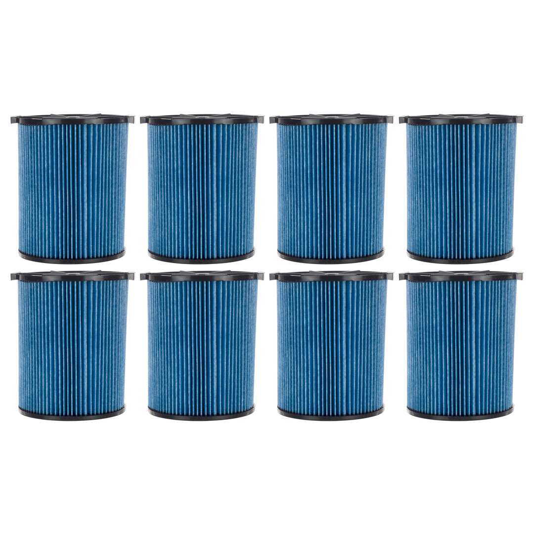 8 Pack 3-Layer Cartridge Filters #72952 for RIDGID VF5000 5-20 Gal Wet Dry Vacs